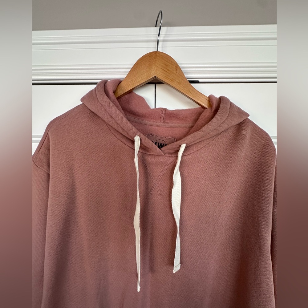 Madewell Maxi Dress MWL Betterterry Hoodie Sweatshirt Normcore Faded Mauve LG - Picture 6 of 15
